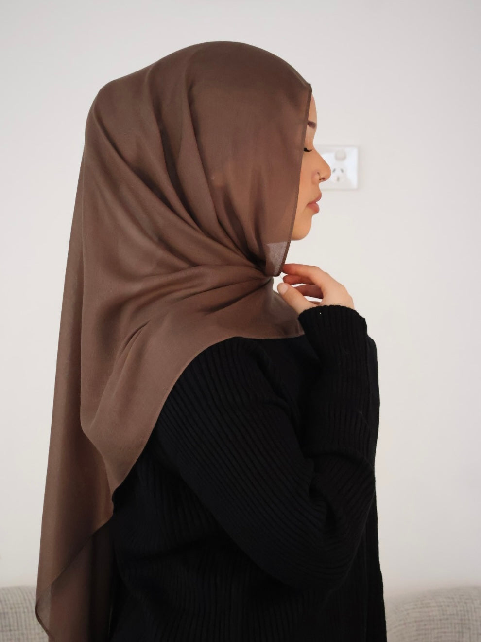 Brown Modal Hijab Set