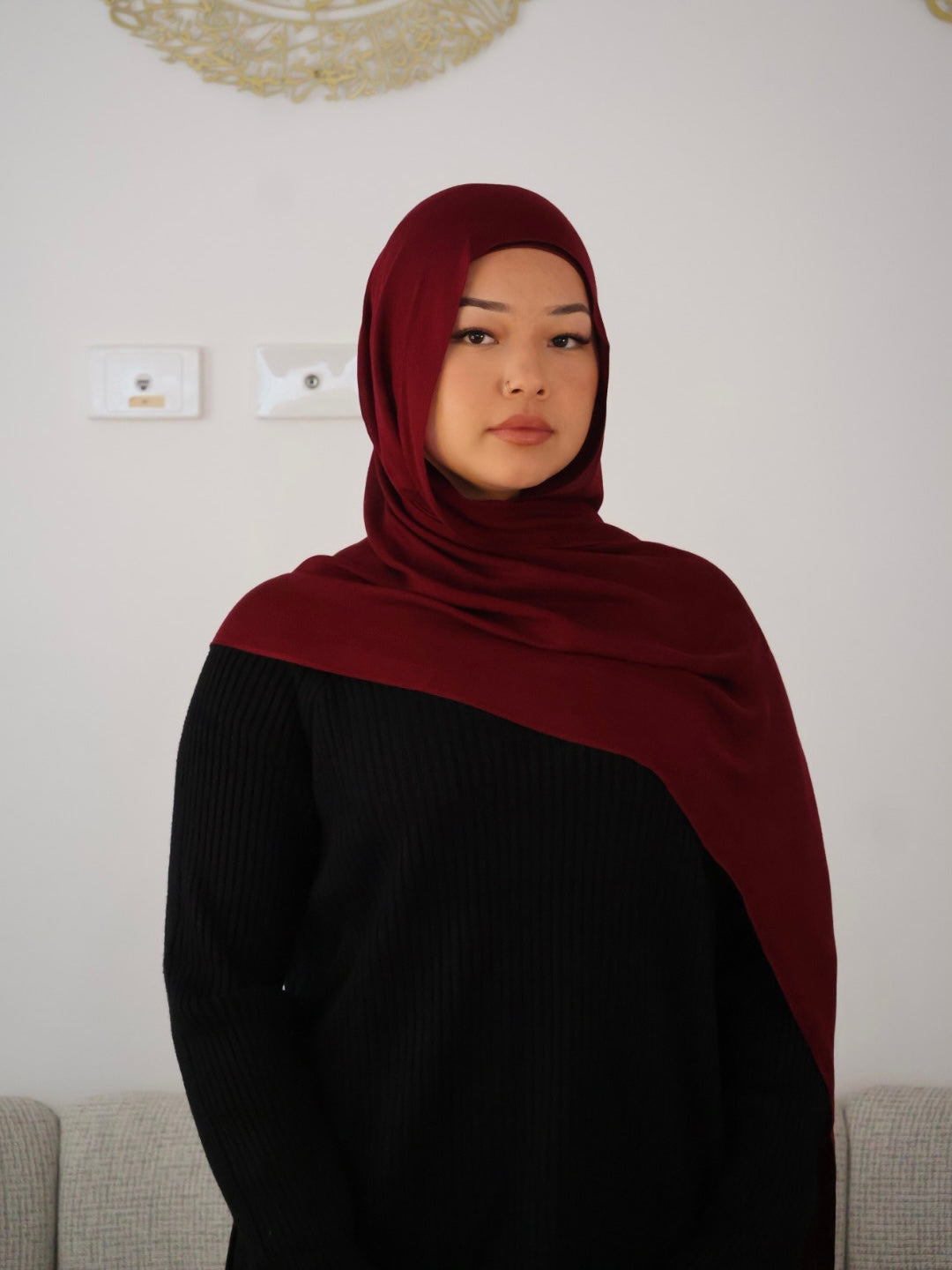 Maroon Modal Hijab Set