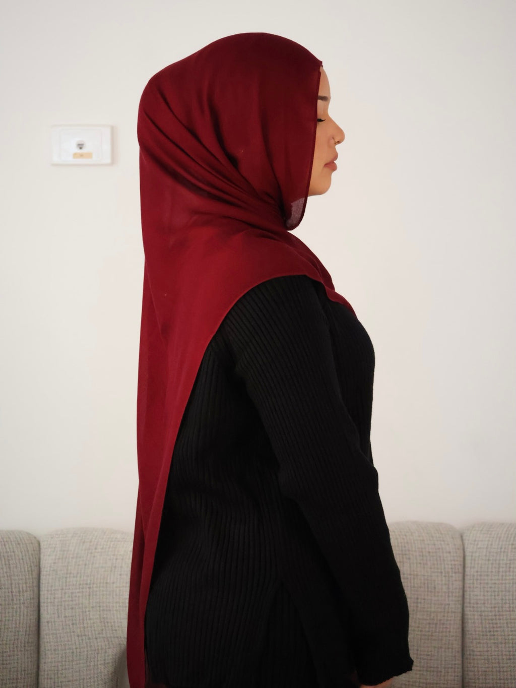 Maroon Modal Hijab Set