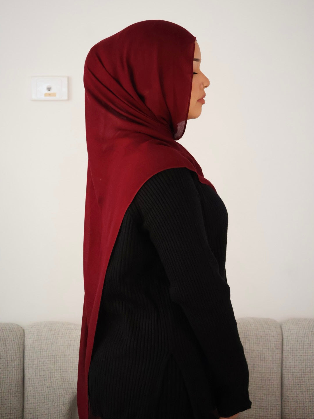 Maroon Modal Hijab Set