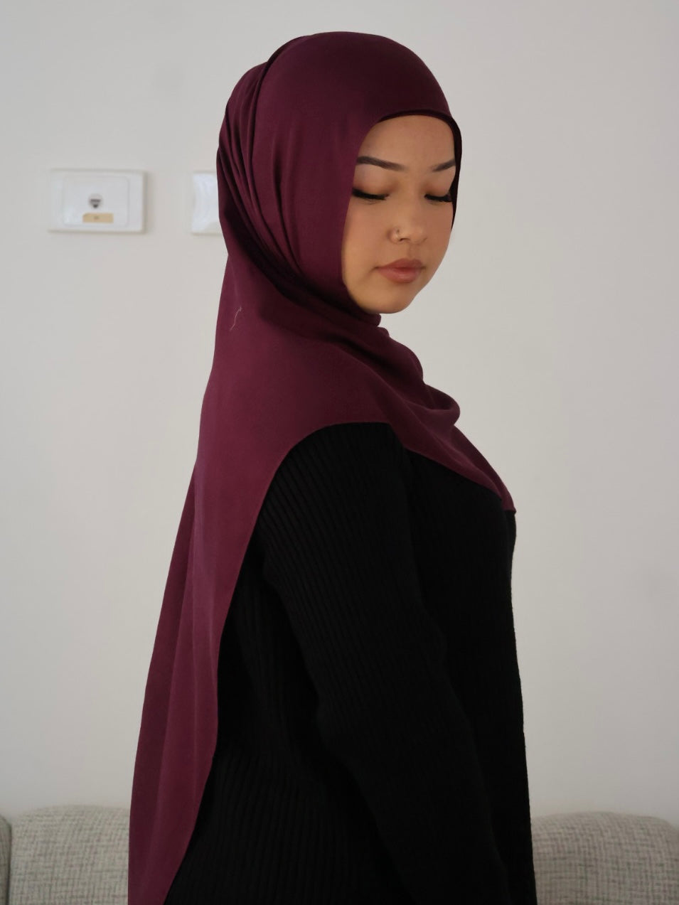 Plum Modal Hijab Set