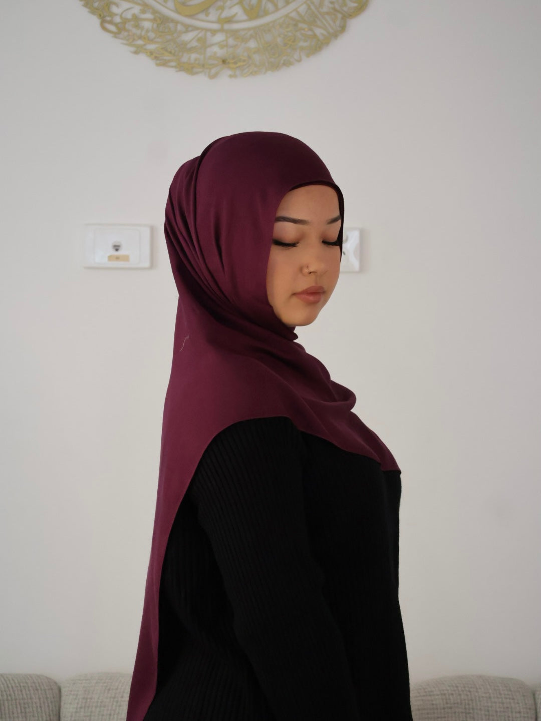 Plum Modal Hijab Set