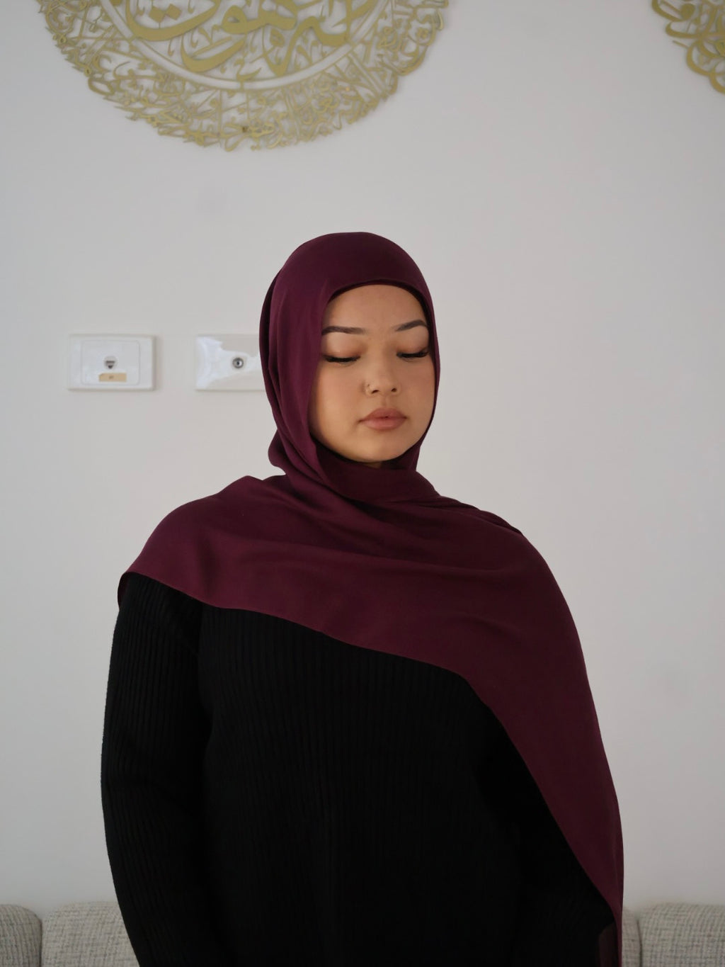 Plum Modal Hijab Set