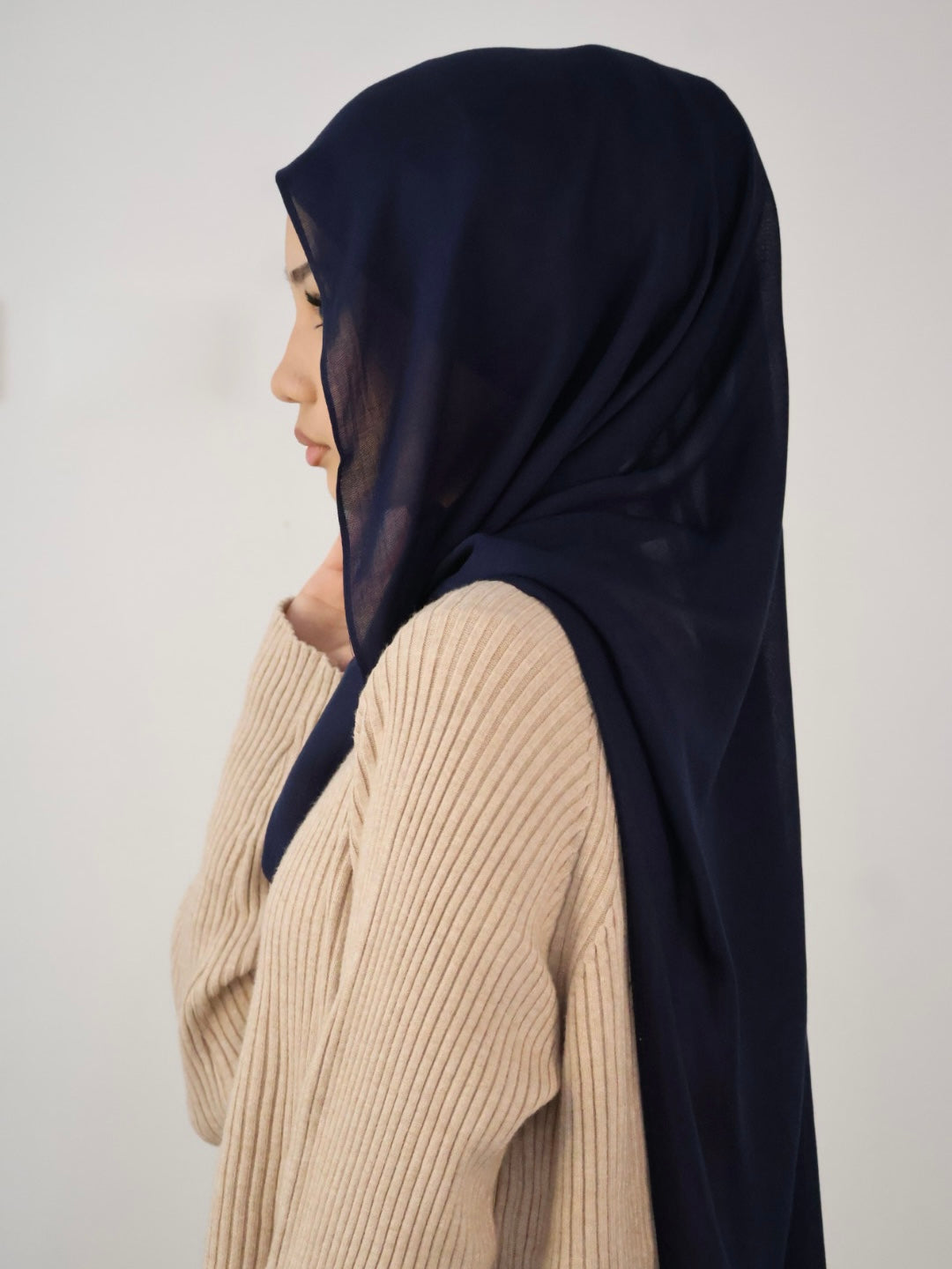 Navy Modal Hijab Set