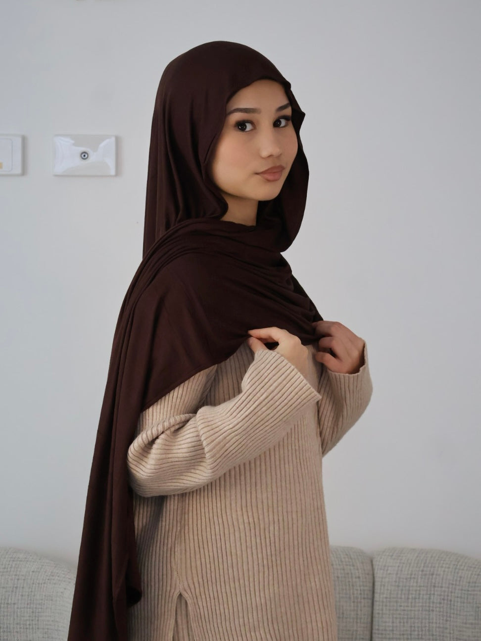 Brown Jersey Hijab