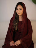 Leylani Lace Abaya - Maroon (Preorder)