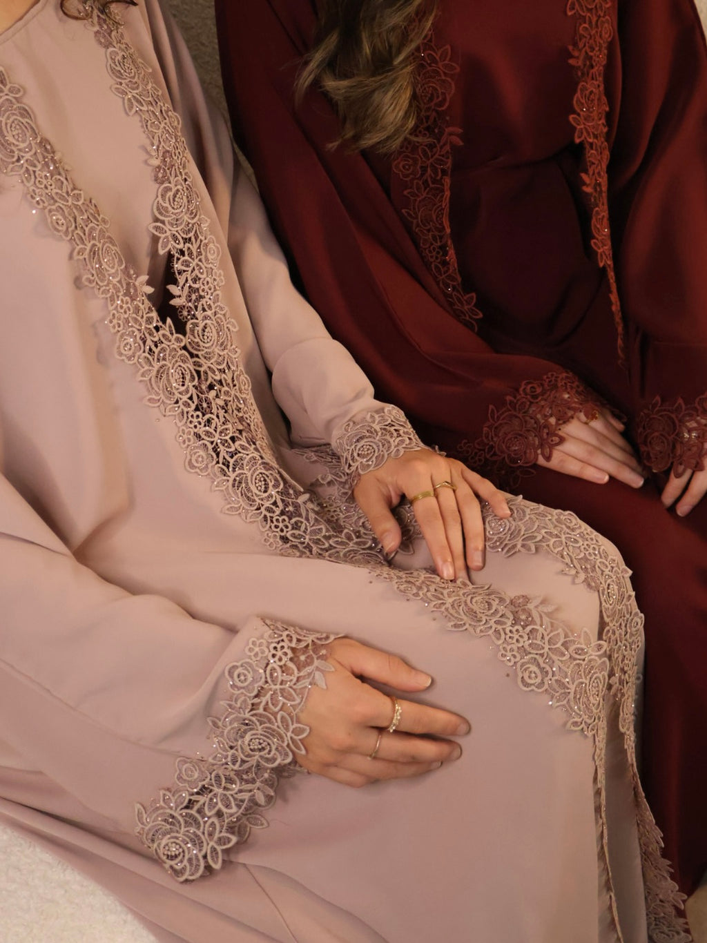 Leylani Lace Abaya - Petal