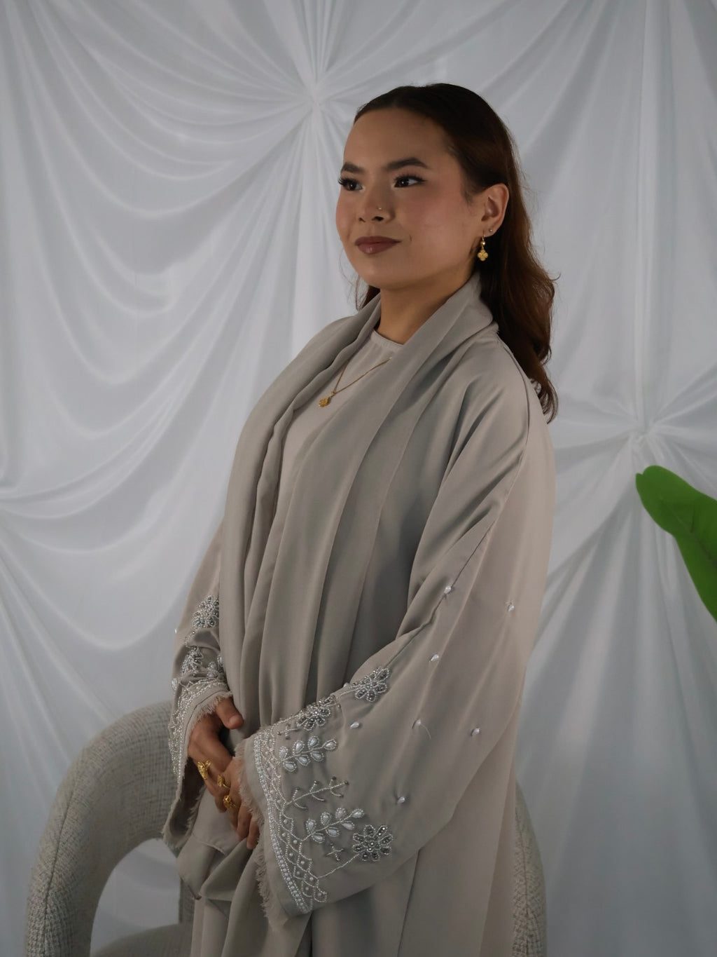 Alina Abaya Set - Nude