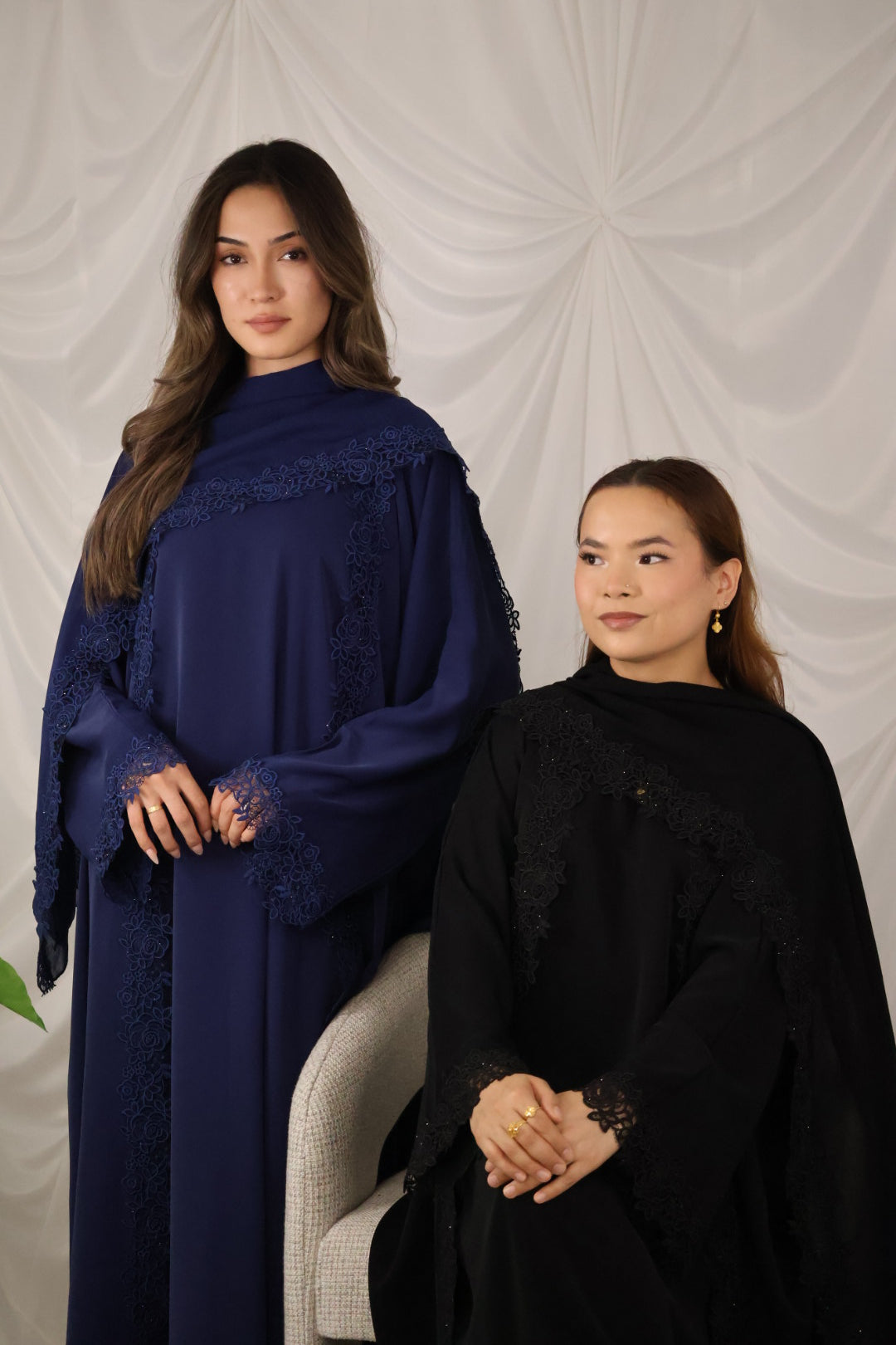 Leylani Lace Abaya - Black (Preorder)