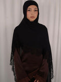Lace Modal Hijab - Black (Preorder)