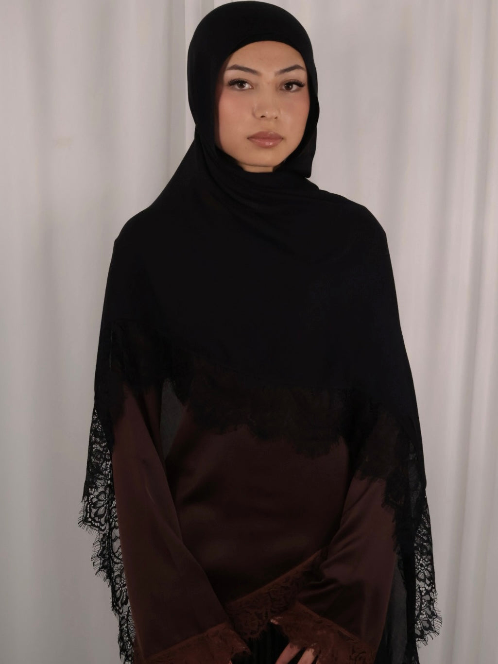 Lace Modal Hijab - Black (Preorder)