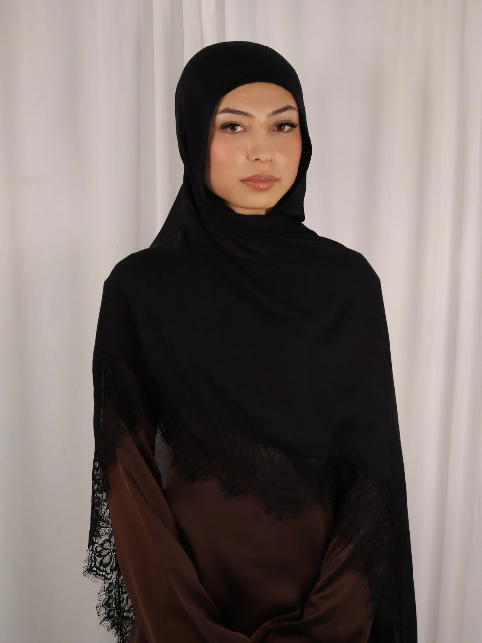 Lace Modal Hijab - Black (Preorder)