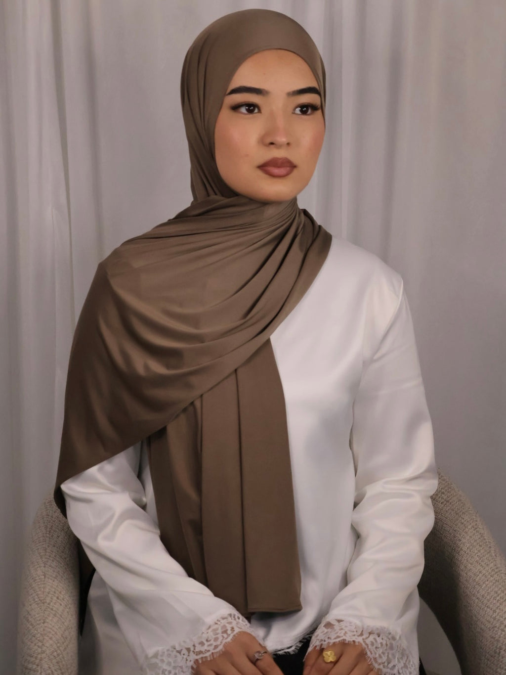 Liquid Jersey Hijab - Brown