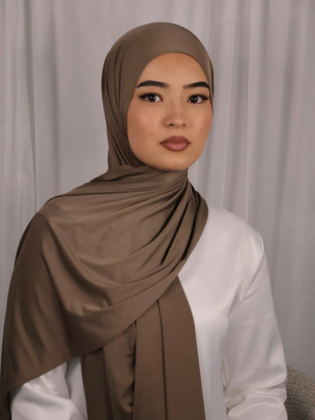 Liquid Jersey Hijab - Brown