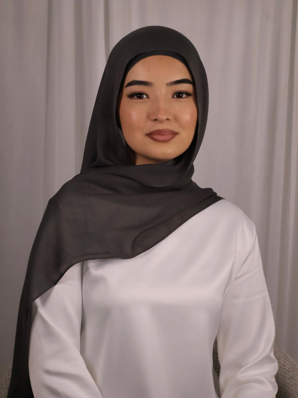 Dark Grey Modal Hijab Set