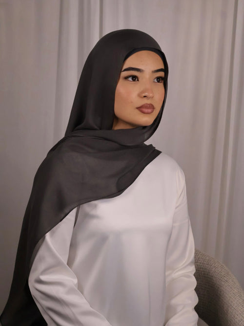 Dark Grey Modal Hijab Set