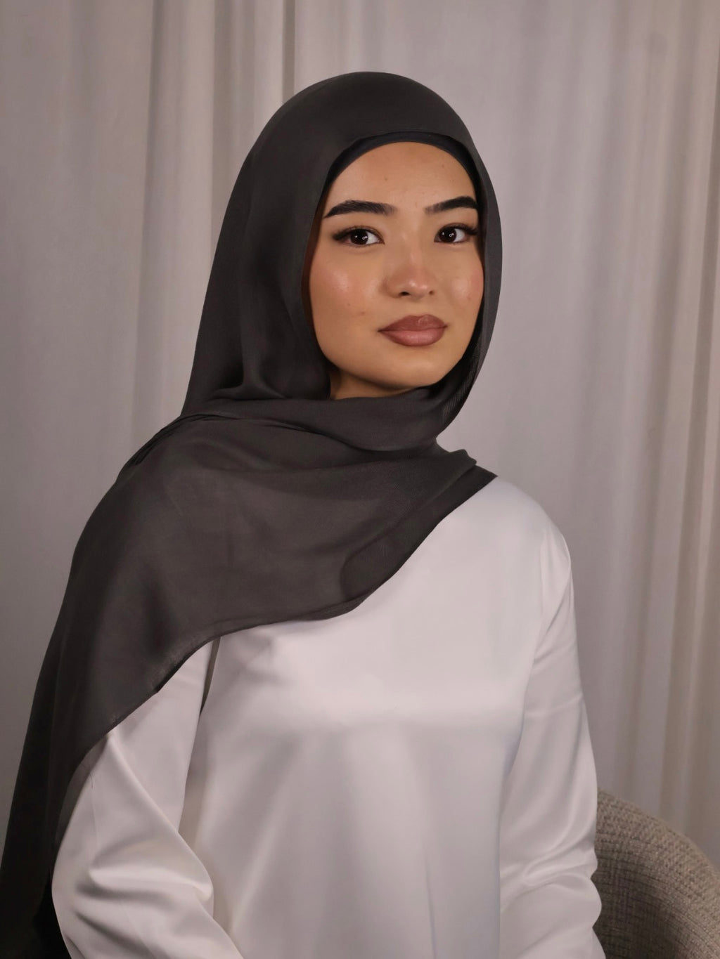 Dark Grey Modal Hijab Set