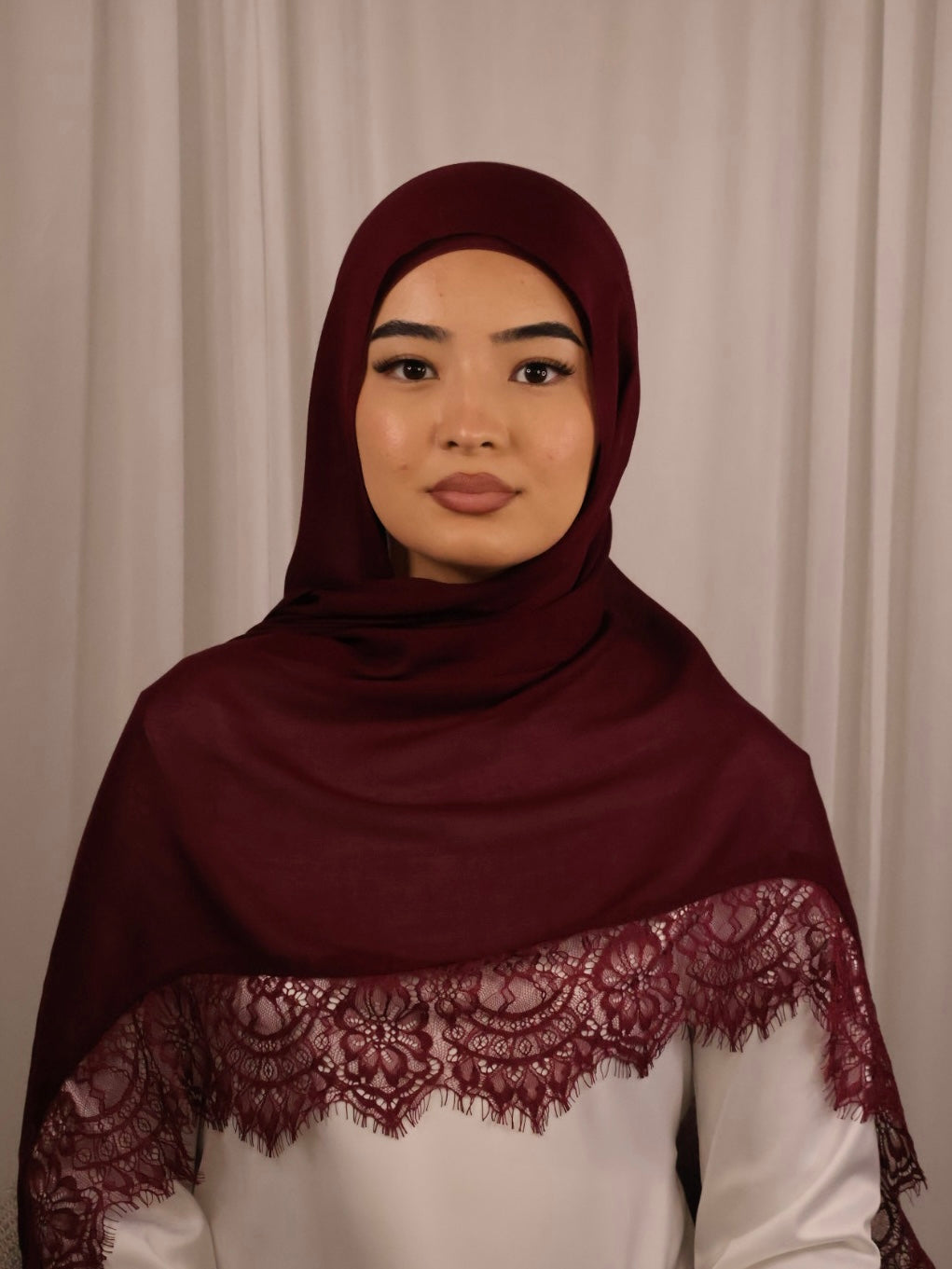 Lace Modal Hijab - Maroon (Preorder)